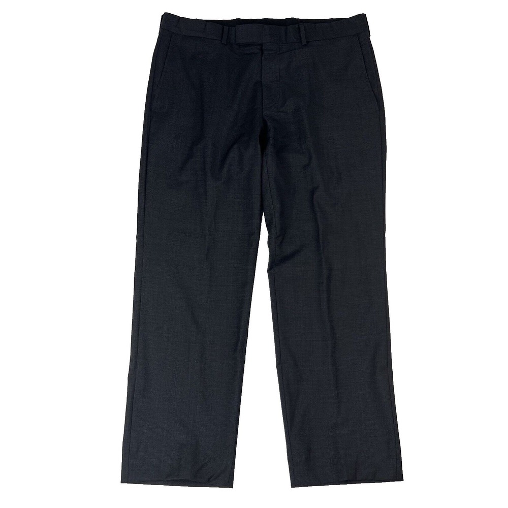 Hugo Boss Gray Check Pasolini Movie Flat Front Wool Dress Pants Mens 36X29 +2"